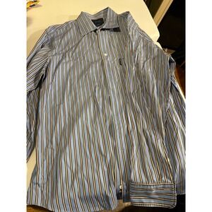 Façonnable Men's Long Sleeve Button Down Shirt Striped Trend XL Tall
